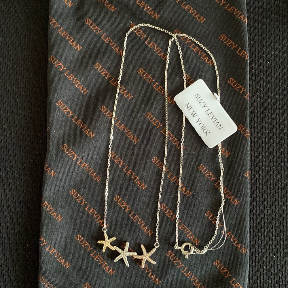 NWT Sterling Silver Suzy Levian Starfish Necklace - Picture 3 of 5